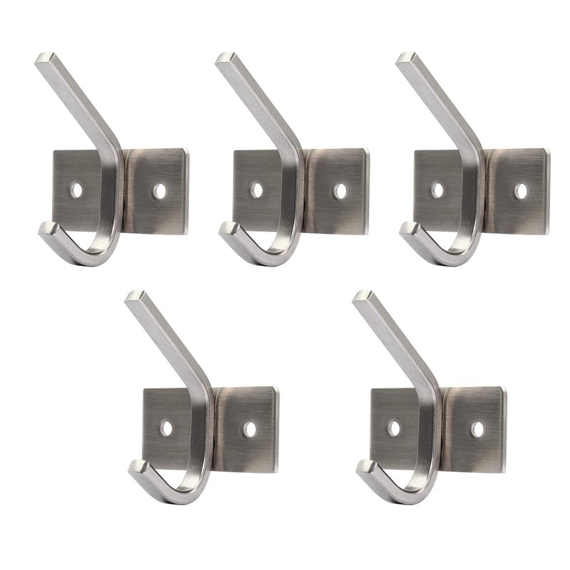 WEBI Coat Hook 5 Set, SUS 304 Heavy Duty Single Robe Hat Bath Towel Hook Closet Clothes Hanger Rail Garment Racks Holder Home Storage & Organization, Wall Mountable, Brushed Finish, C-CBG01 - Image 1